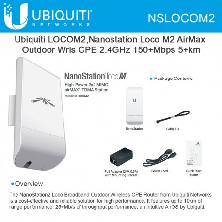 Ubiquiti NanoStation Loco M2 Outdoor Wireless CPE